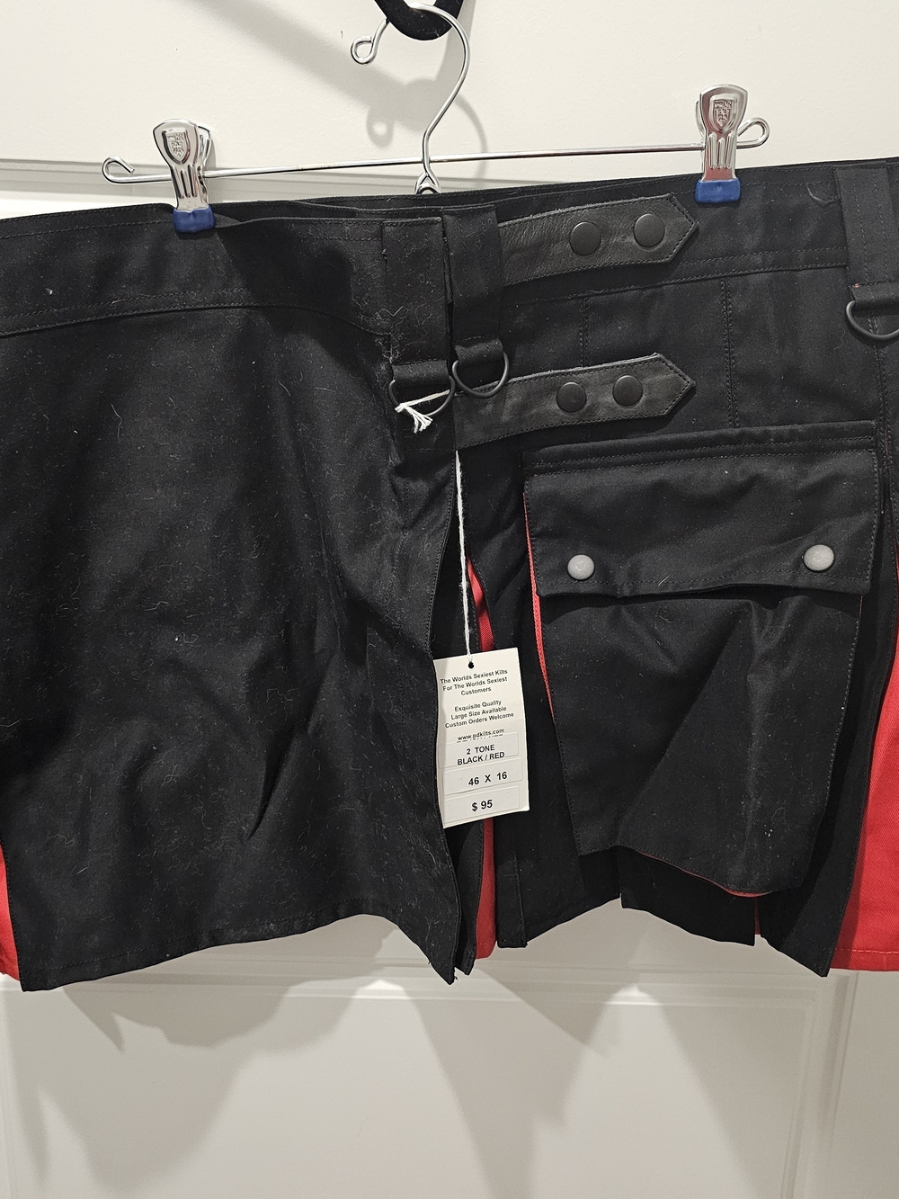 PD Kilts Black and Red Utility Kilt